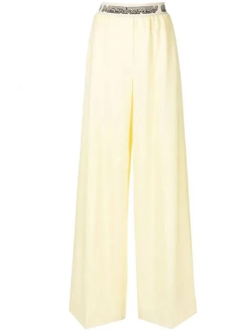 Stella Mccartney Yellow Logo Wool Pants