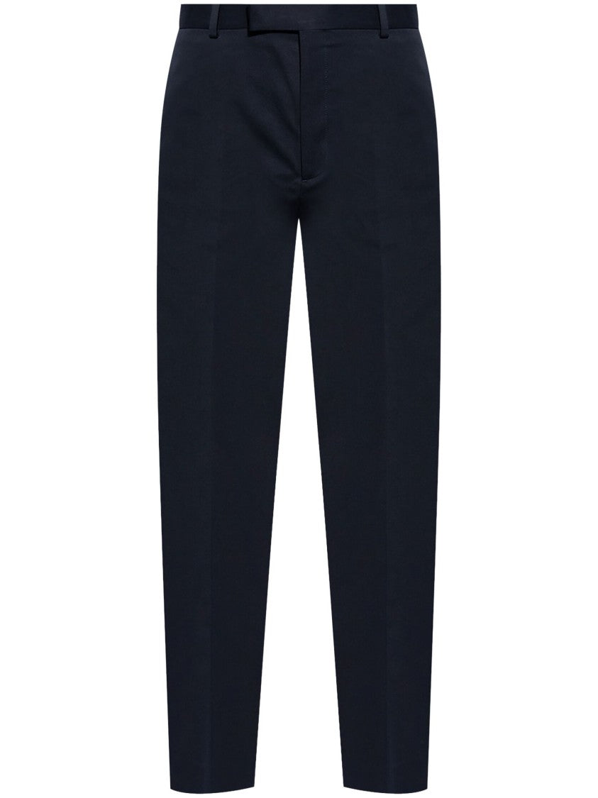Gucci Blue Tailored Cotton Gabardine Web Trousers