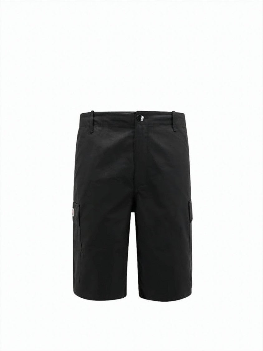 Kenzo Classic Black Cargo Shorts With Multiple Pockets And Belt Loops