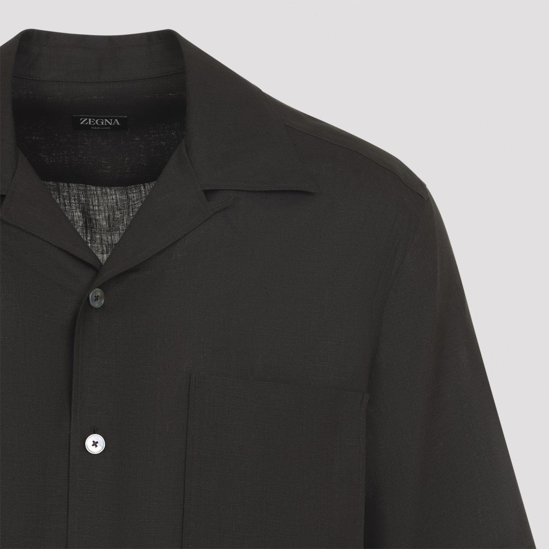 Zegna Short-Sleeved Linen Shirt With Classic Collar
