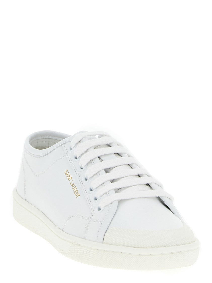 Saint Laurent Calf Leather Low-Top Sneakers With Embossed Logo