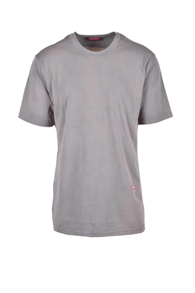 Diesel Grey Graphic Cotton-Blend T-Shirt