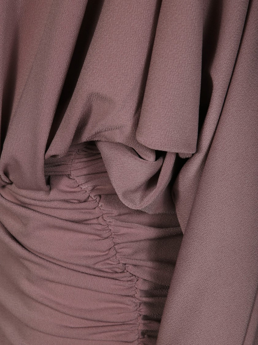 The Andamane Ruched Mini Dress In Smooth Draped Fabric