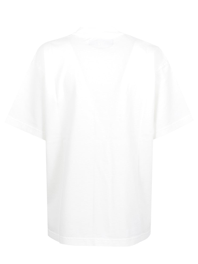 Alberto Bresci Minimalist White T-Shirt With Embroidered Apple Emblem
