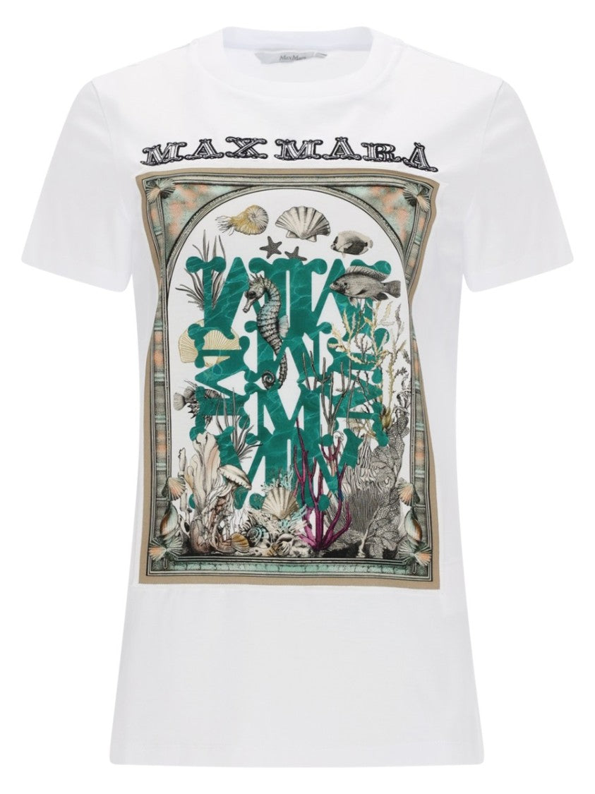 Max Mara Spadino Marine Life Graphic Cotton T-Shirt