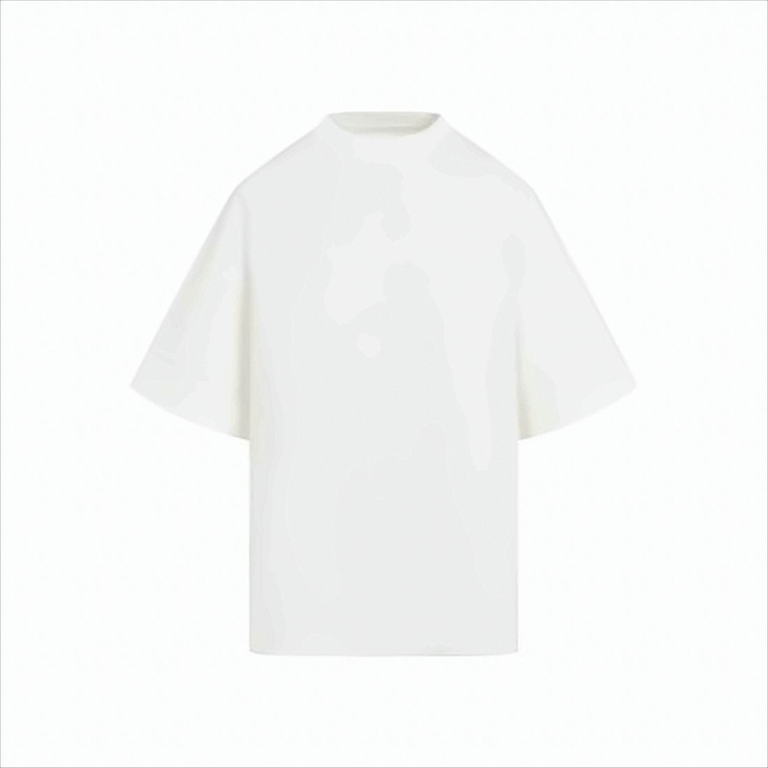 Jil Sander Minimalist White Cotton T-Shirt With Embossed Logo