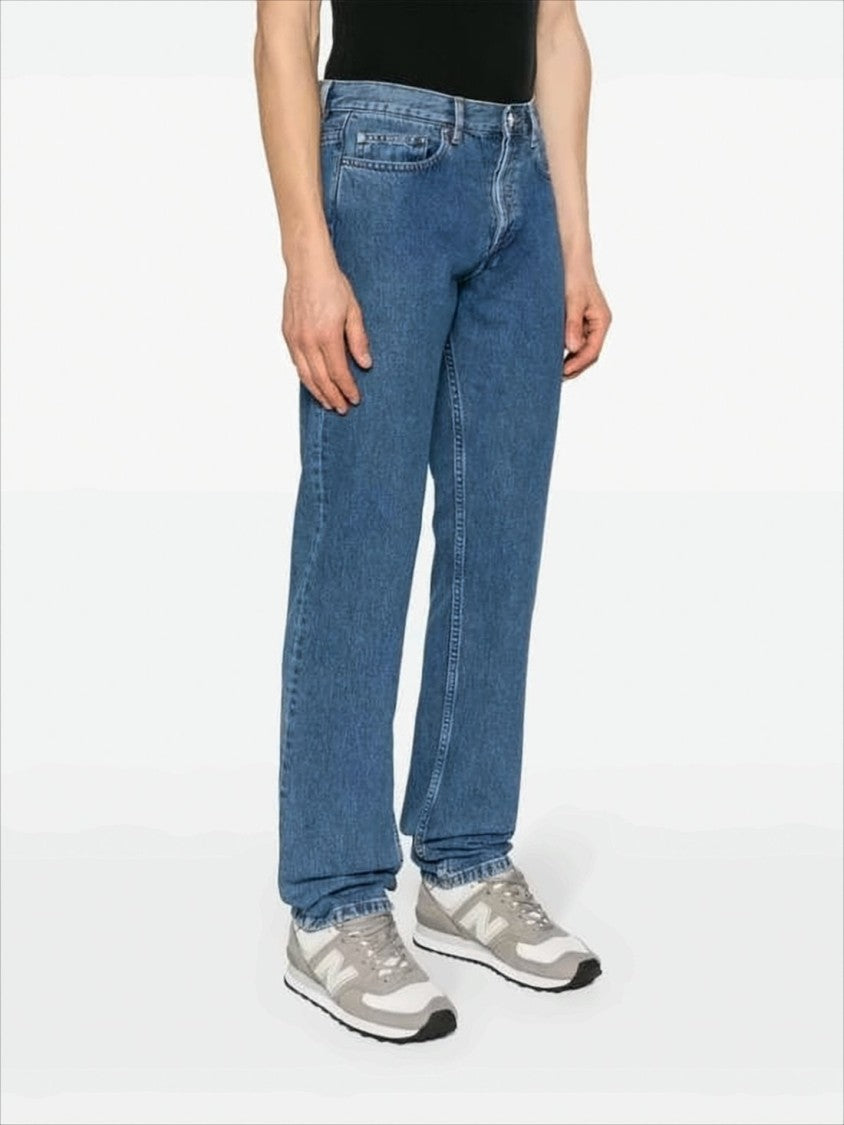 A.P.C. Classic Straight-Leg Denim Pants With Mid-Blue Wash