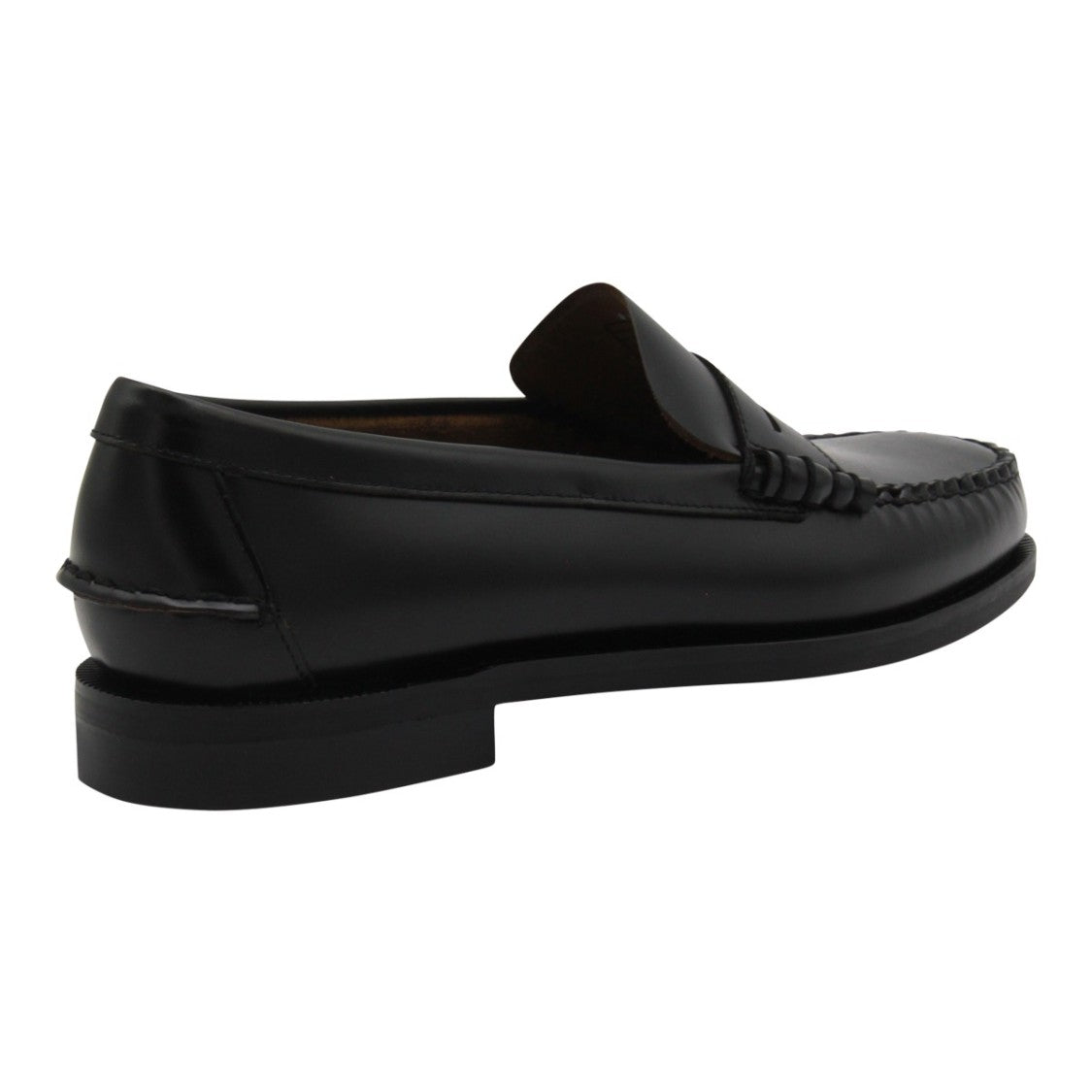 Sebago Polished Leather Flat Shoes With Moccasin Stitching
