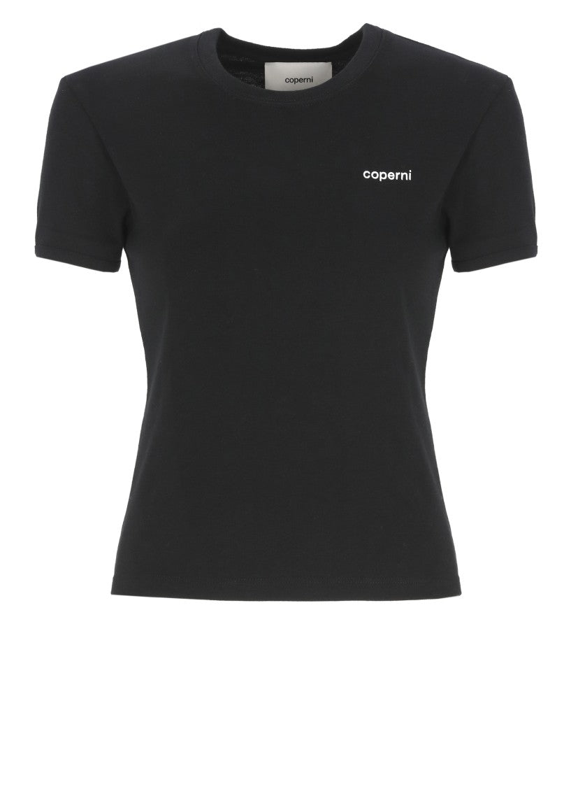 Coperni Black Baby Tee Cotton Printed T-Shirt