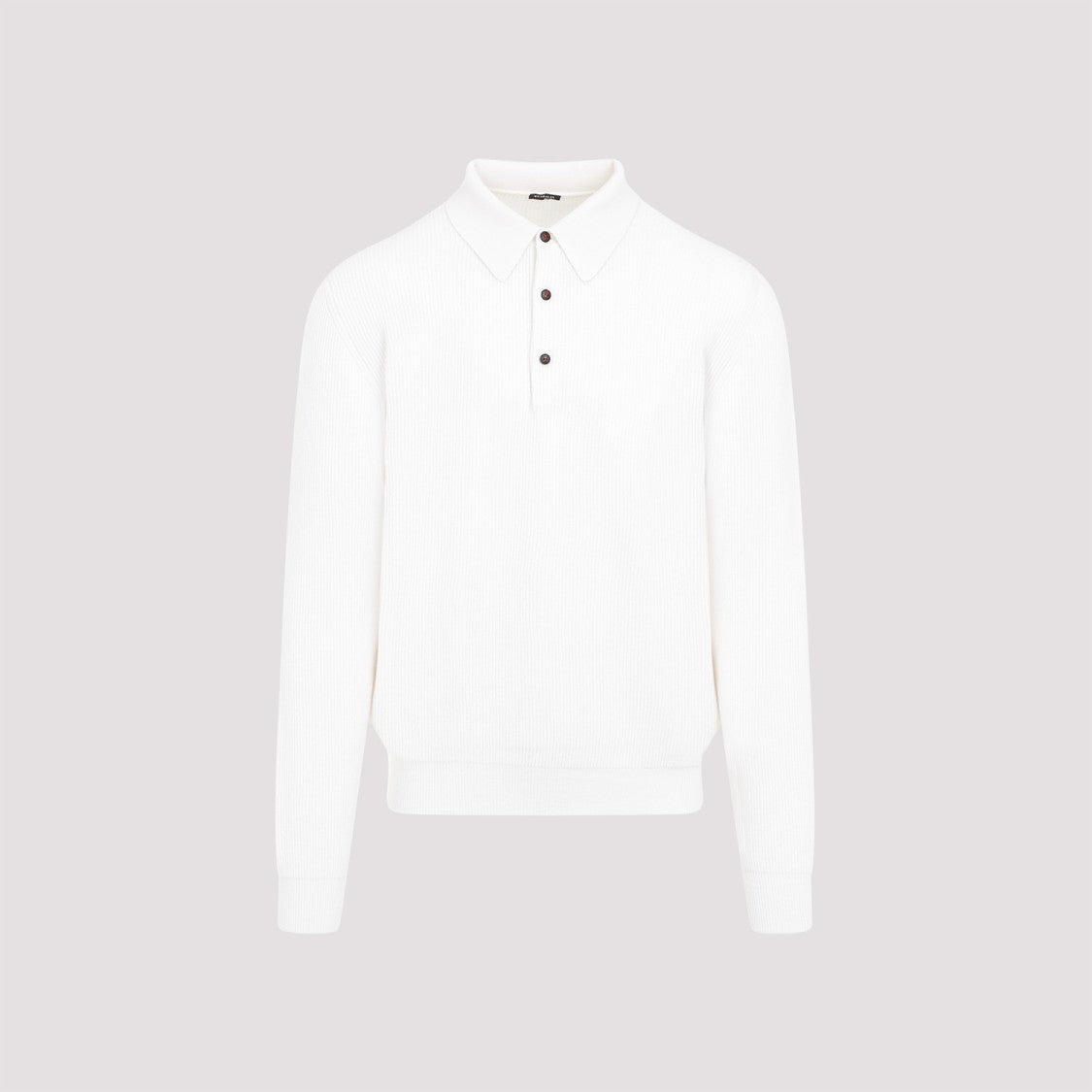Kiton White Cashmere Knit Polo