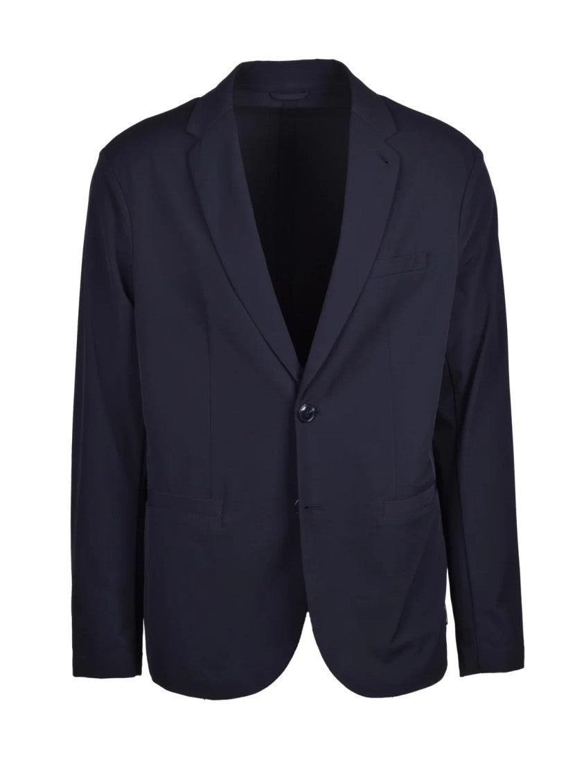 Armani Exchange Lightweight Stretch Nylon Blazer With Notched Lapel