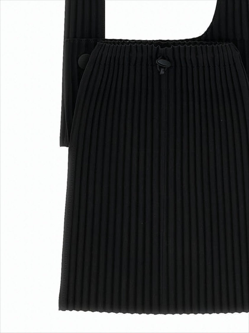 Homme Plissé Issey Miyake Pleated Texture Shoulder Bag With Adjustable Strap
