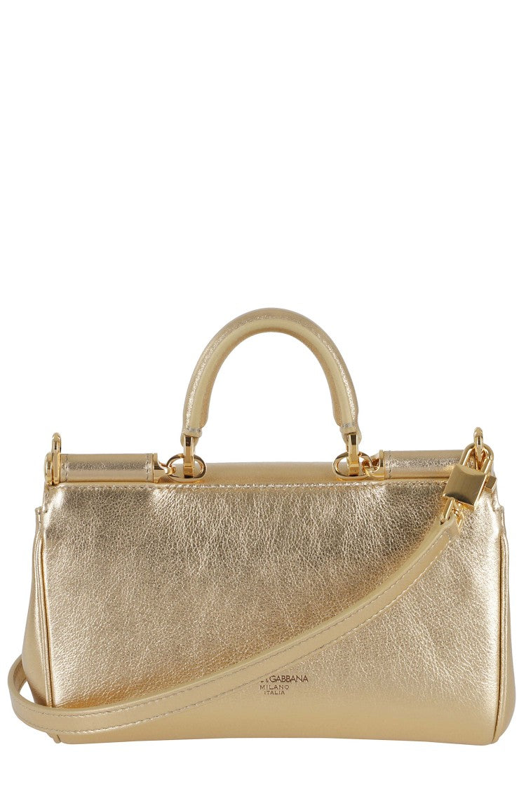 Dolce & Gabbana Gold Vit Plongé Leather Shoulder Bag