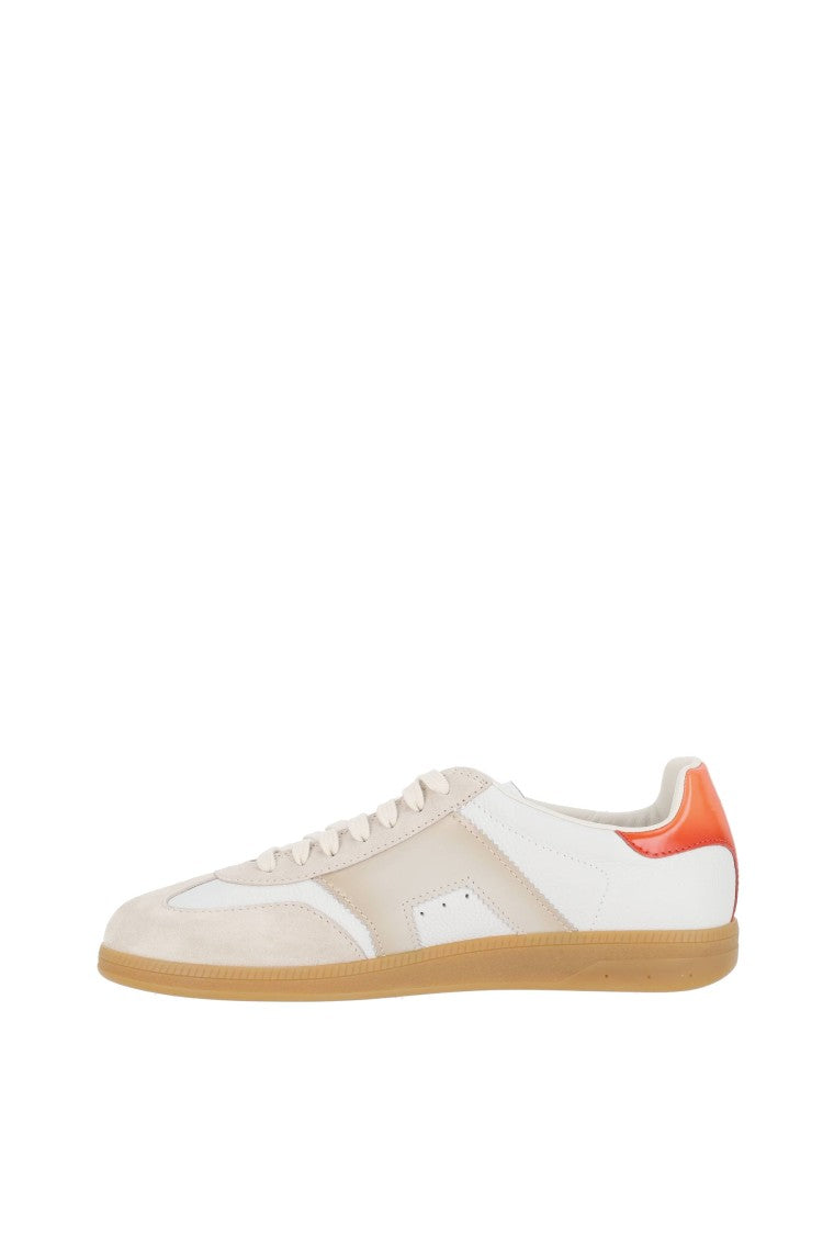 Santoni Olympic Classic Leather And Suede Sneakers