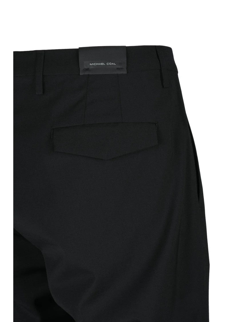 Michael Coal Research Wool Stretch Trousers - Black