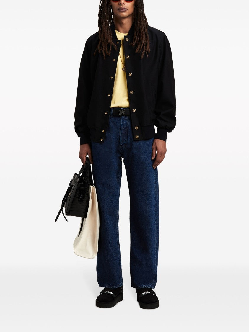 Palm Angels Dark Blue Classic Logo Cotton Denim Jeans