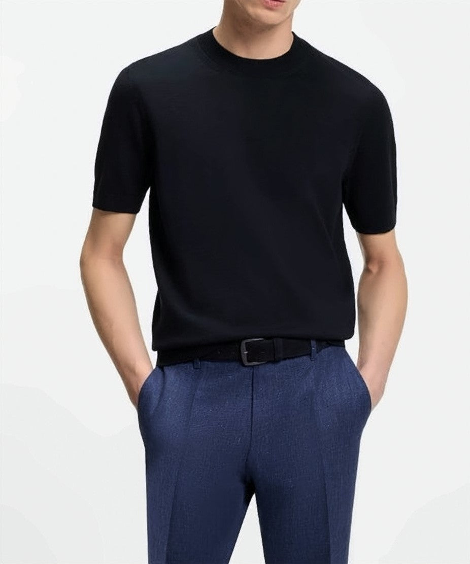 Boss Virgin Wool Knitted Crew Neck Sweater