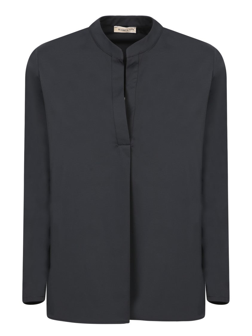 Blanca Vita Black Top With V-Neckline