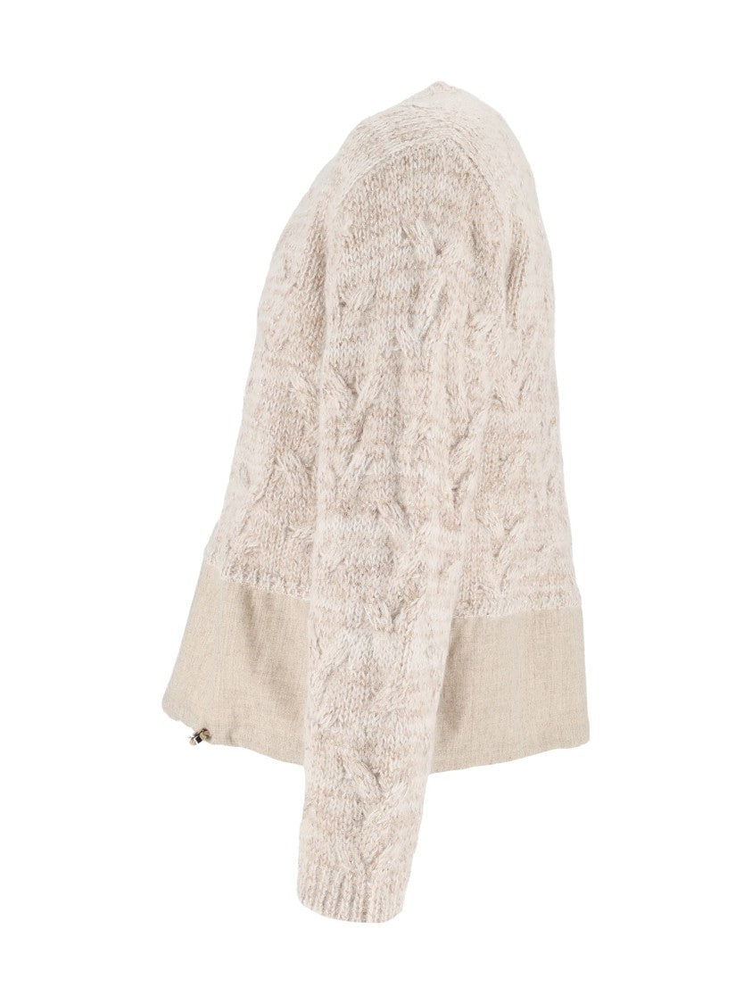 Fabiana Filippi Mohair Flannel Hem Cable Sweater