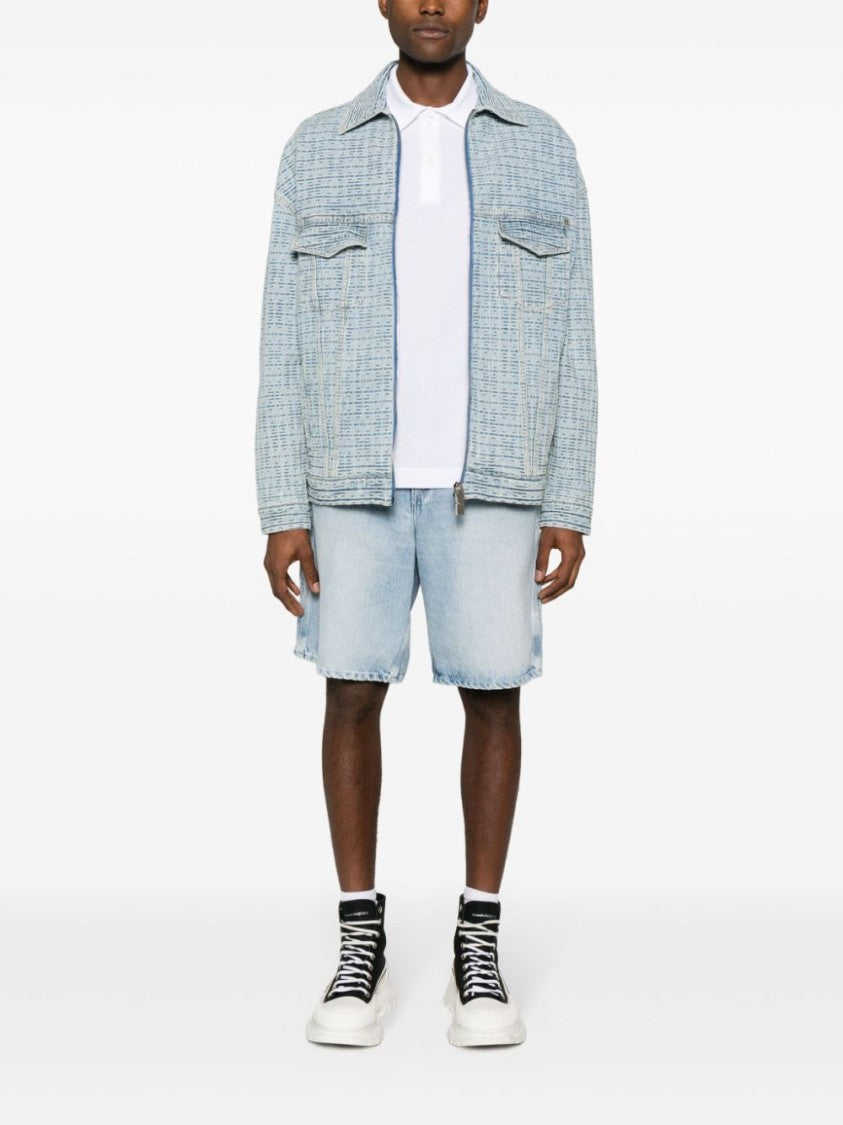 Givenchy Signature Embroidered White Cotton Piqué Polo Shirt