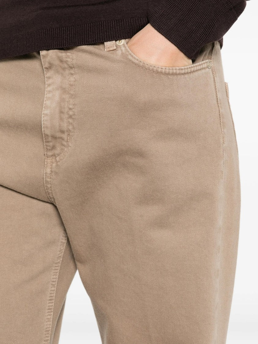 Seafarer Brown Moby Five-Pocket Straight-Leg Pants