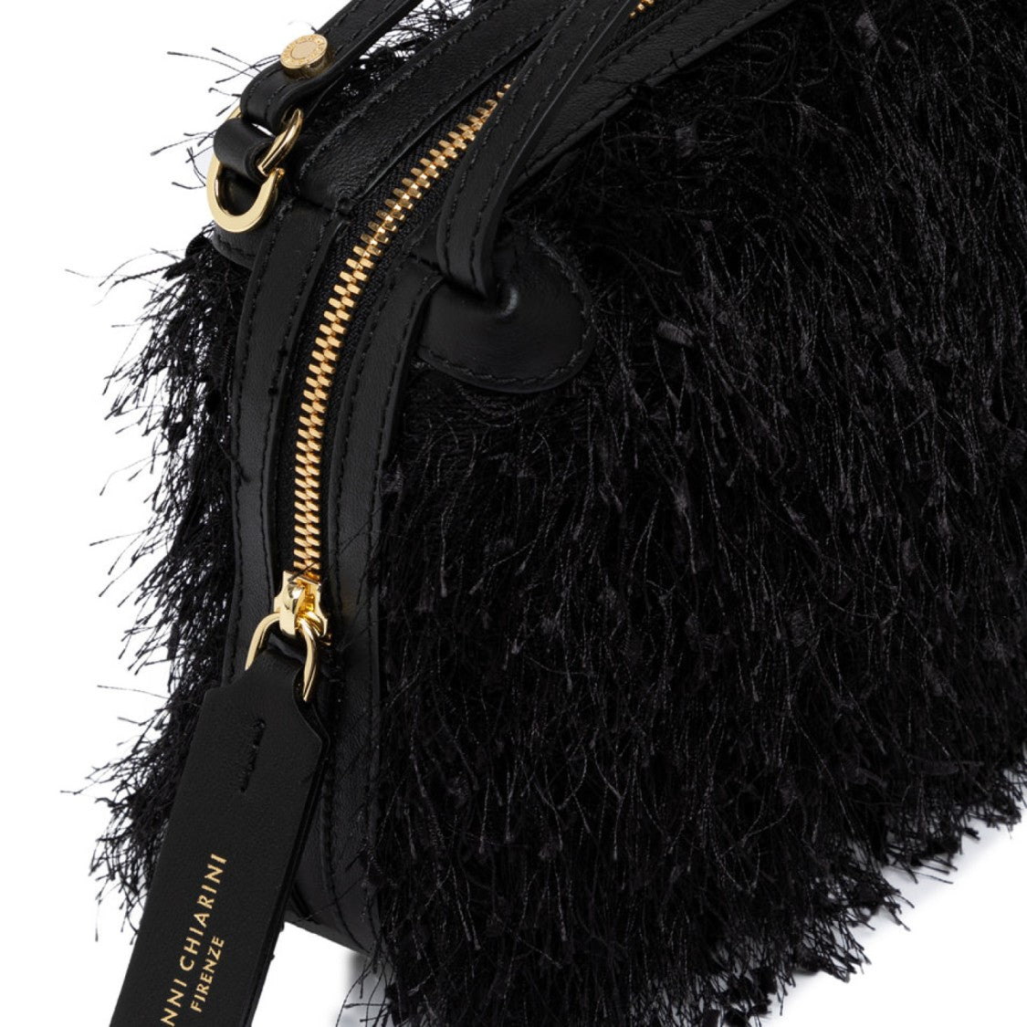 Gianni Chiarini Alifa Handbag In Black Frayed Fabric