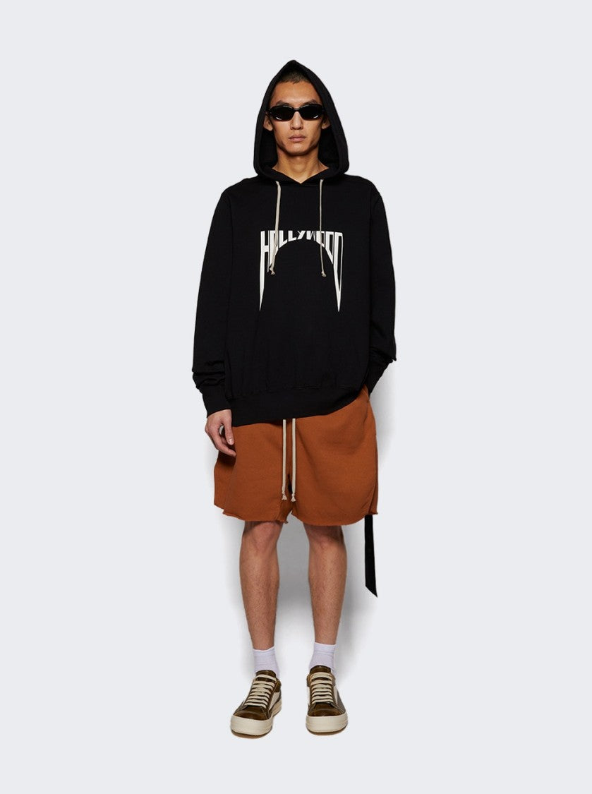 Drkshdw By Rick Owens Oversized Hoodie Black And Milk