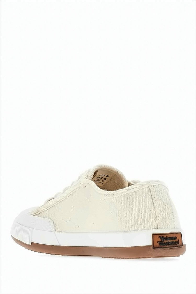 Vivienne Westwood Low-Top Canvas Sneakers With Distinctive Crown Emblem