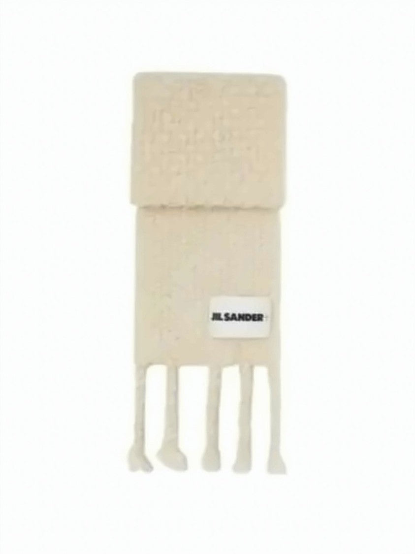 Jil Sander Textured Mohair-Alpaca Scarf With Fringed Ends