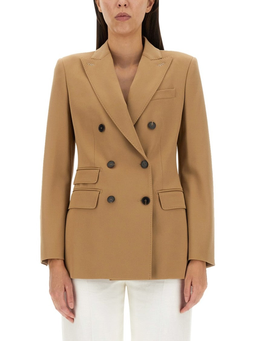 Max Mara Tailored Double-Breasted Blazer With Peaked Lapels