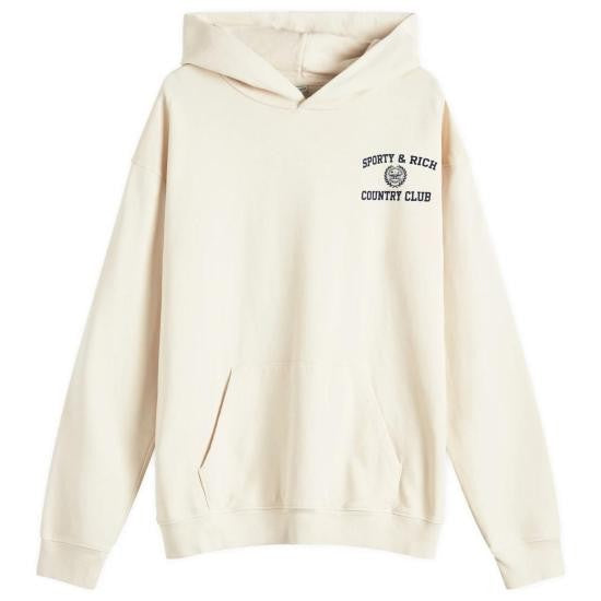 Sporty And Rich Relaxed Fit Cotton Hoodie With Kangaroo Pocket