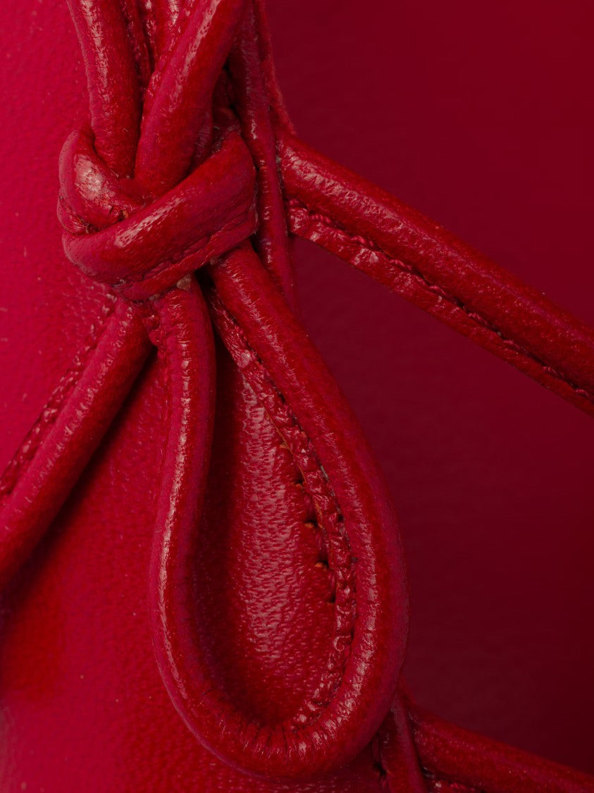 Prada Red Pointed-Toe Slingback Bow Pumps