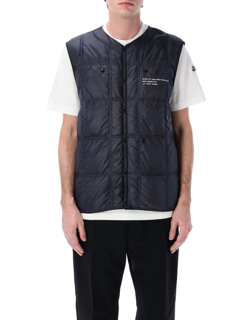 Moncler Quilted Navy Down Vest Jacke