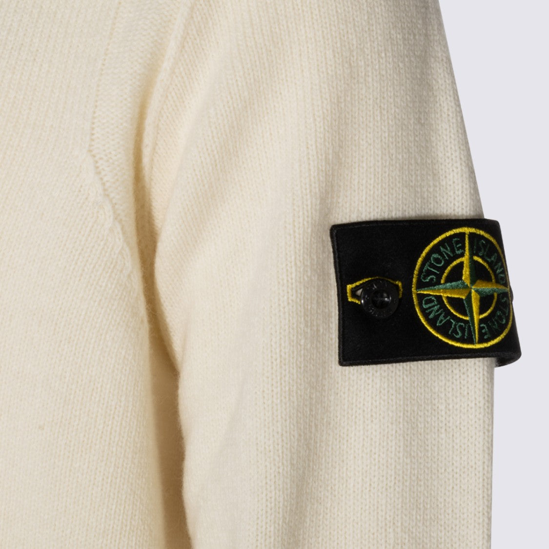Stone Island High Ribbed Collar Sweater With Patch Accents