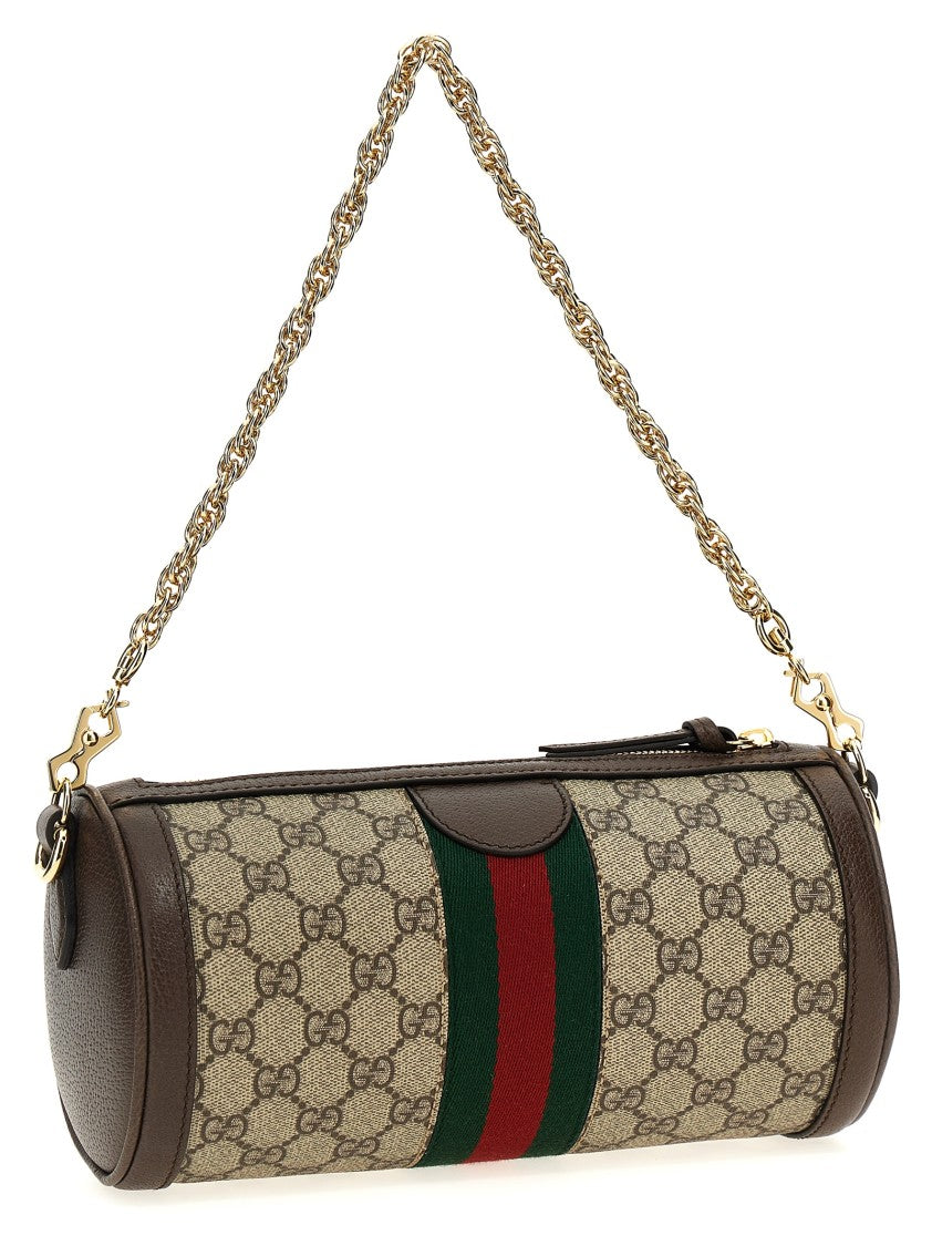 Gucci Cylindrical 'Ophidia' Handbag In Gg Supreme Fabric