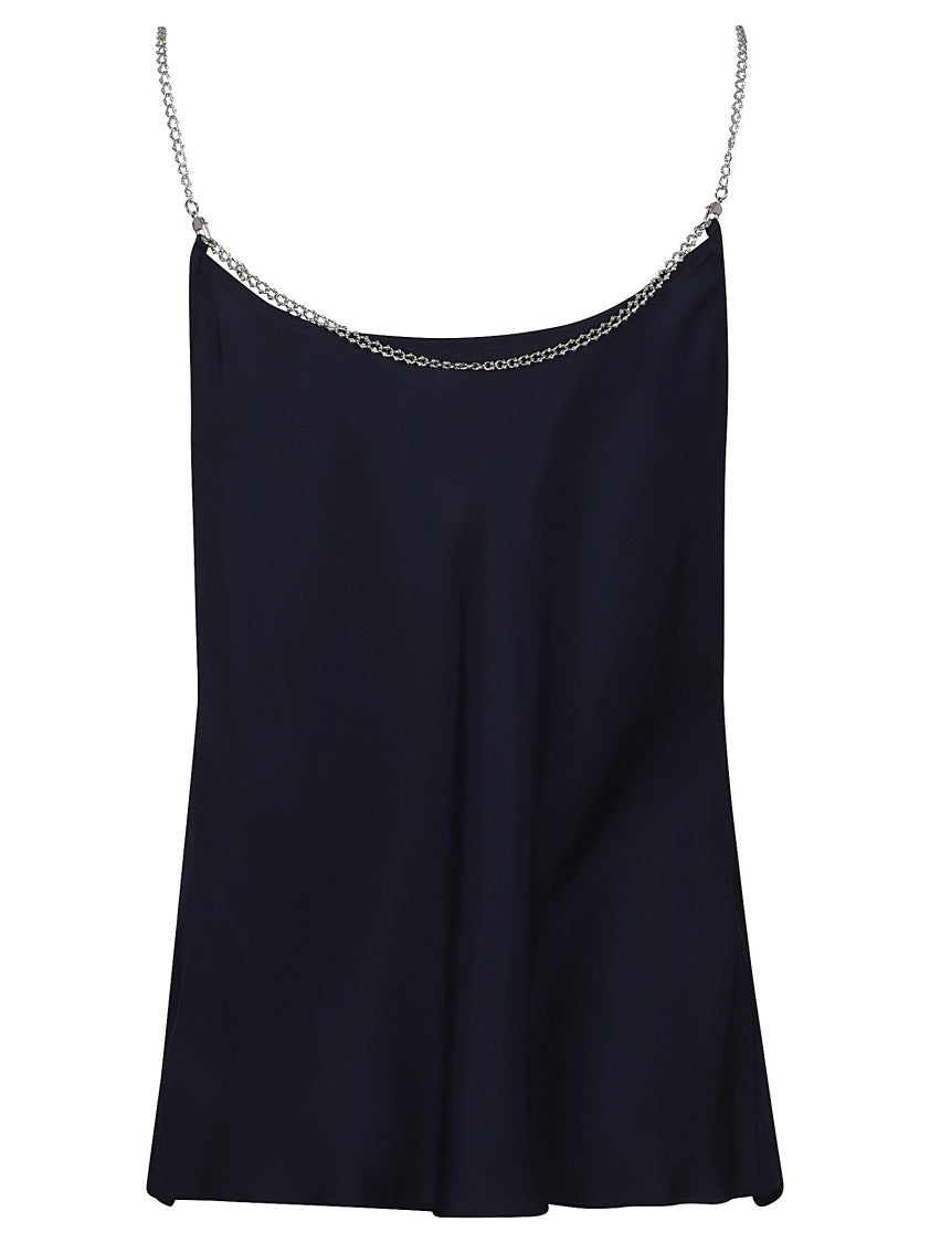 Rabanne Draped Cowl Neck Top With Chain Detailing