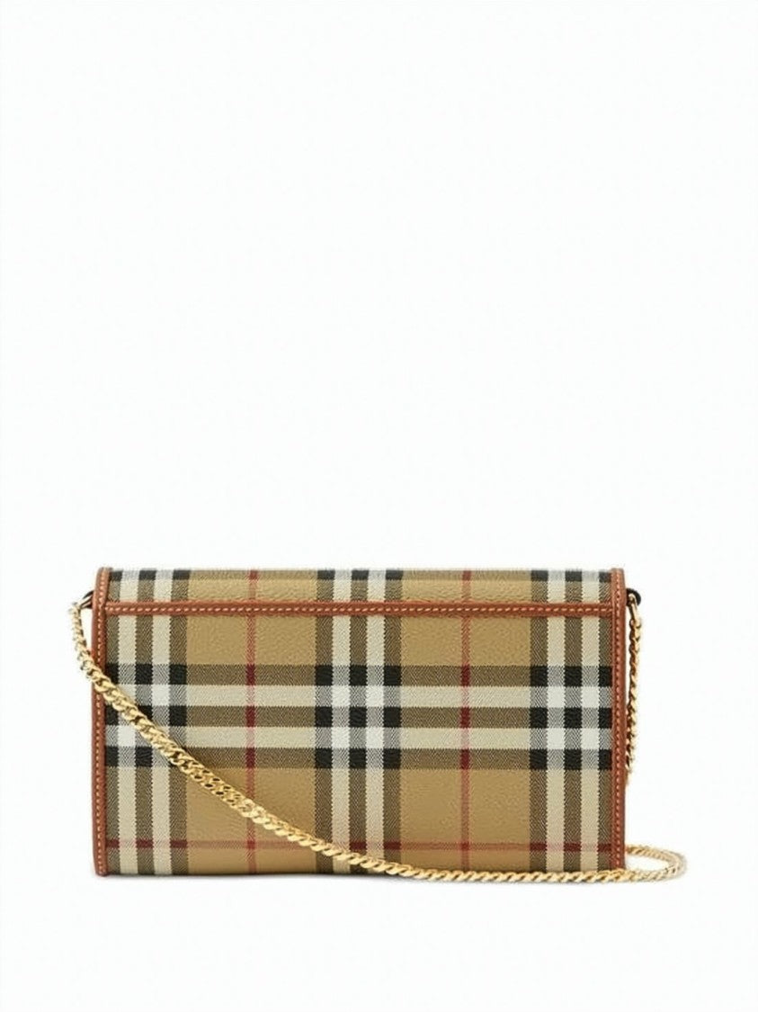 Burberry Rectangular Crossbody Bag With Iconic Check Pattern