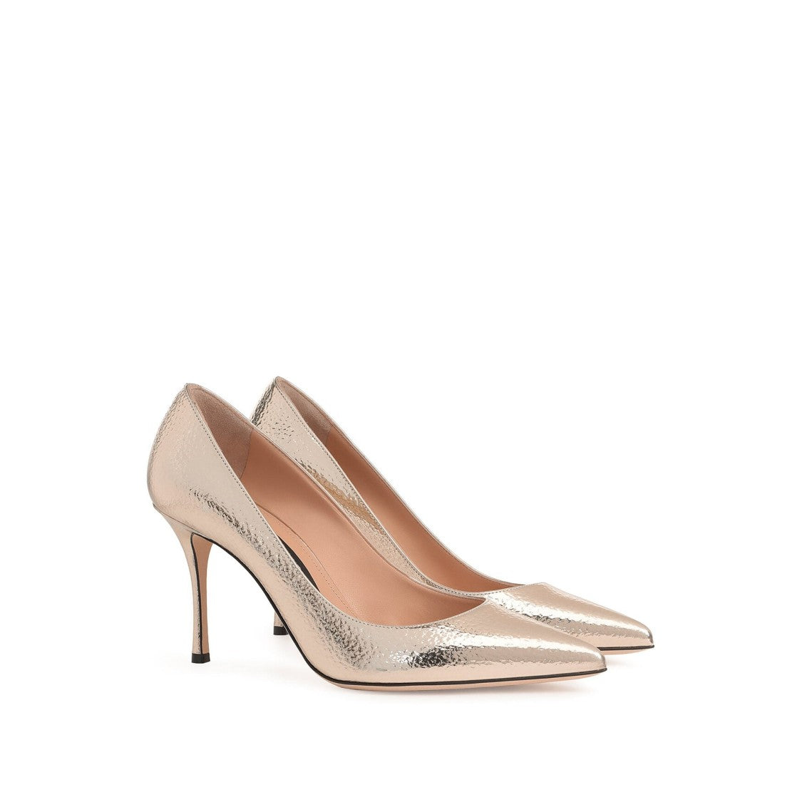Sergio Rossi Godiva Crack Mirror Leather Pumps