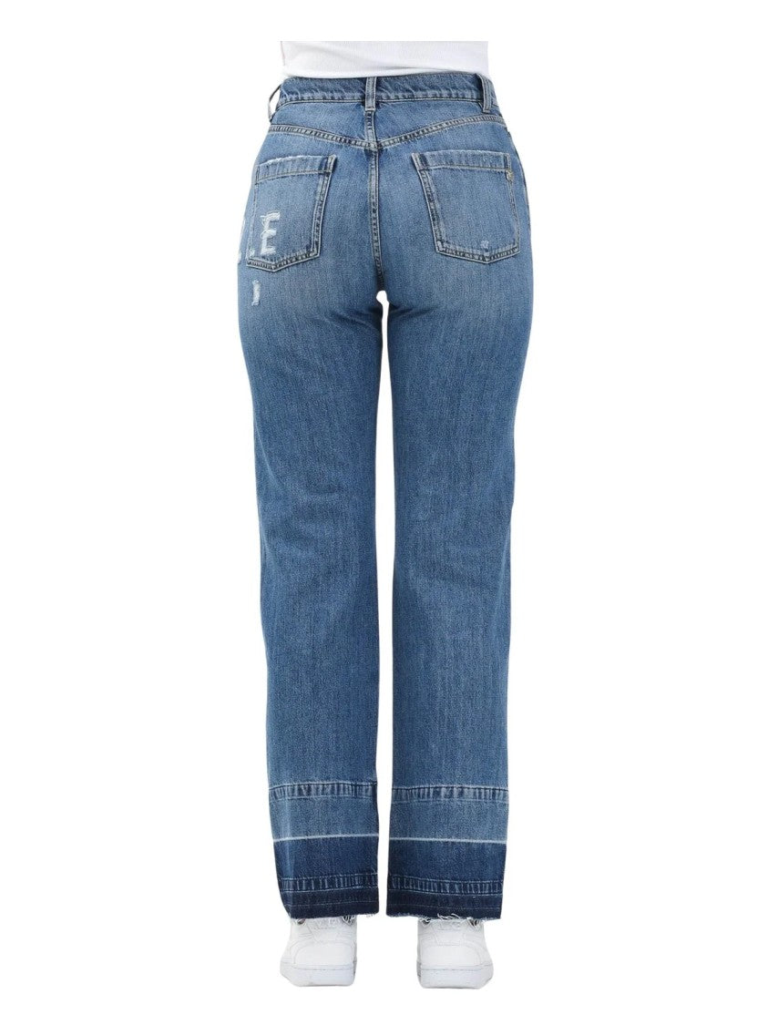 Gaëlle Blue Women High-Waisted Cotton Jeans