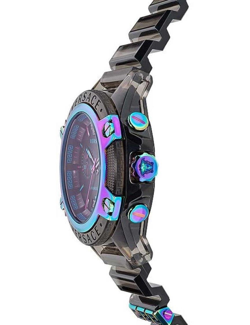 Versace Greca Logo 38Mm Women's Analog Watch With Blue Leather Strap
