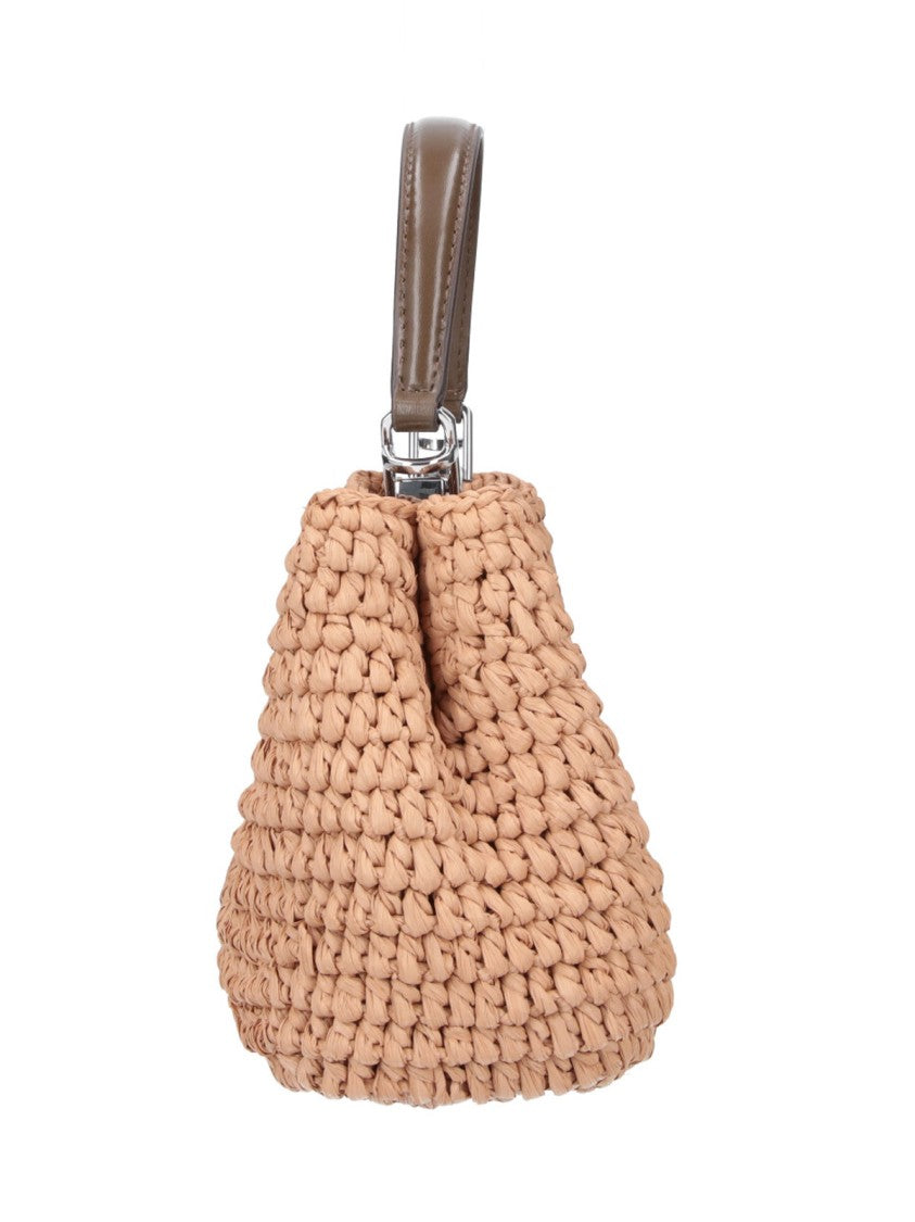 Tory Burch Beige Eleanor Mini Raffia Bag