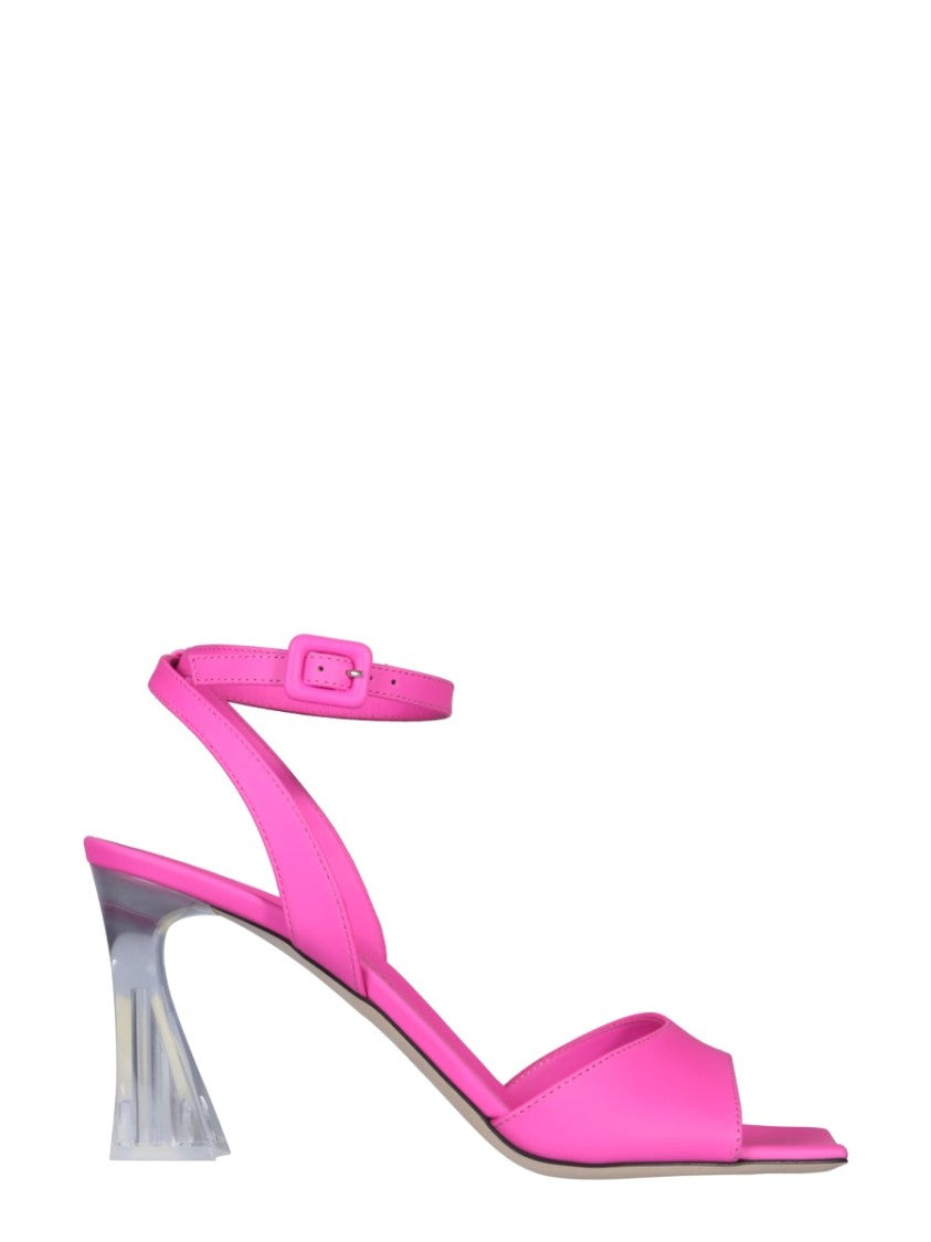 Giuseppe Zanotti Pink Sandals With Transparent Plexi Heel