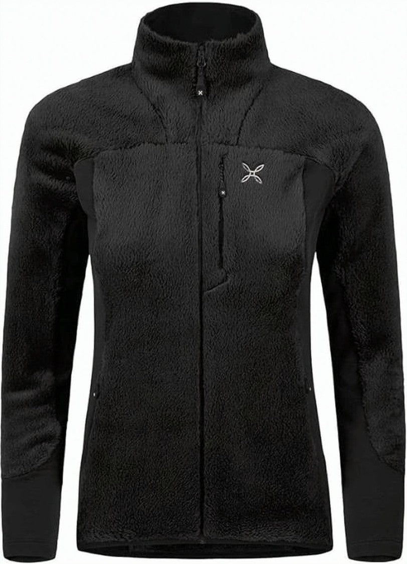 Montura High-Collar Black Jacket With Plush Texture