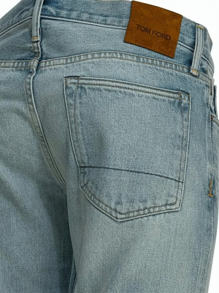 Tom Ford Light Blue Straight-Leg Denim Pants