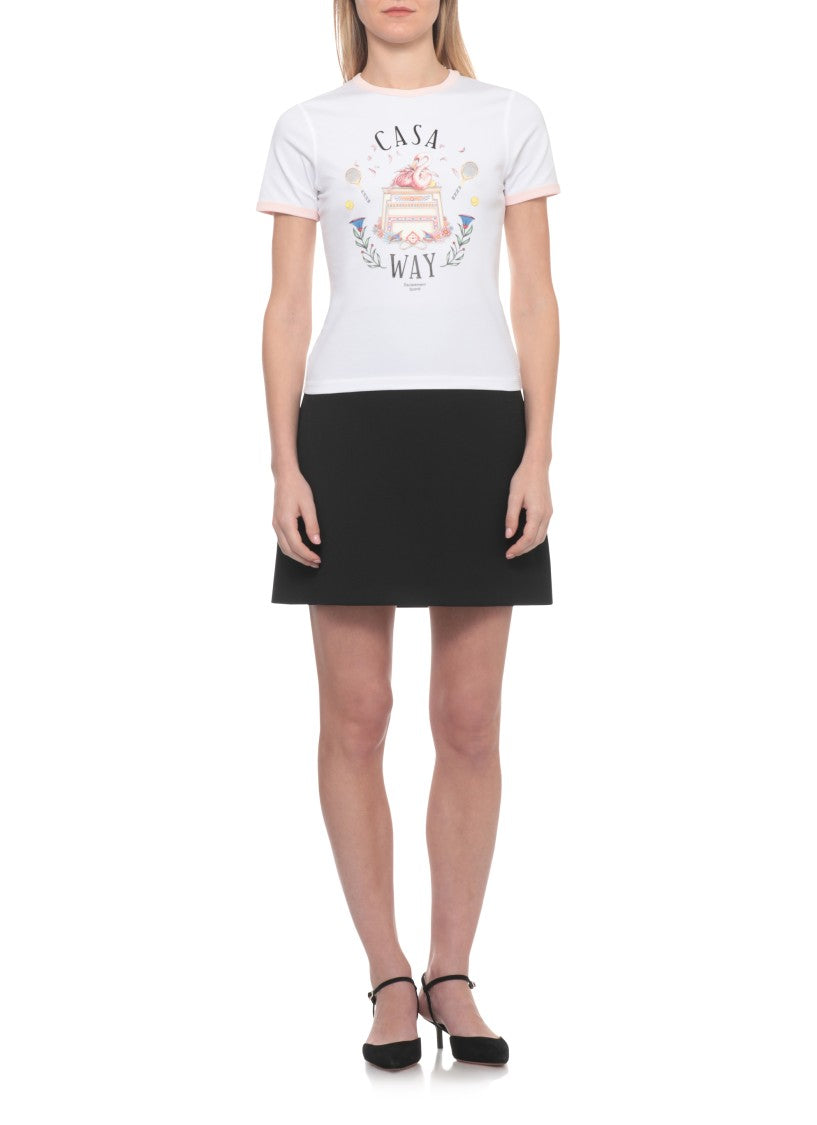 Casablanca White Pima Casaway Print T-Shirt