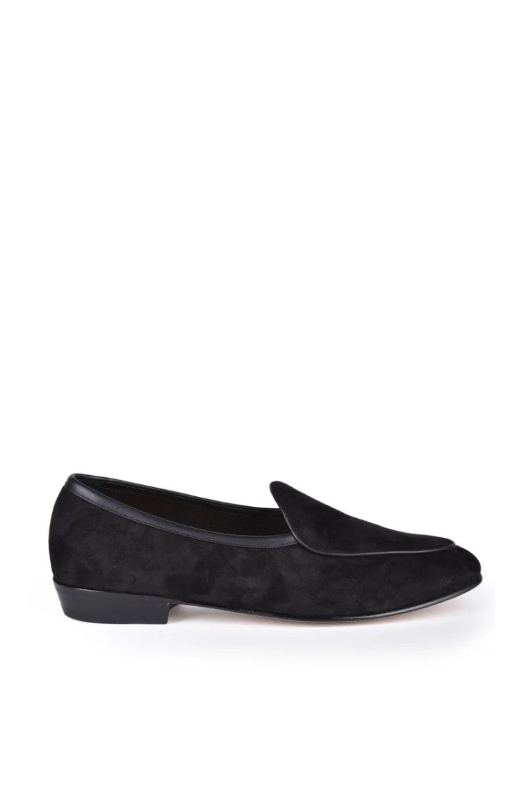 Baudoin & Lange Velvet Loafer - Black
