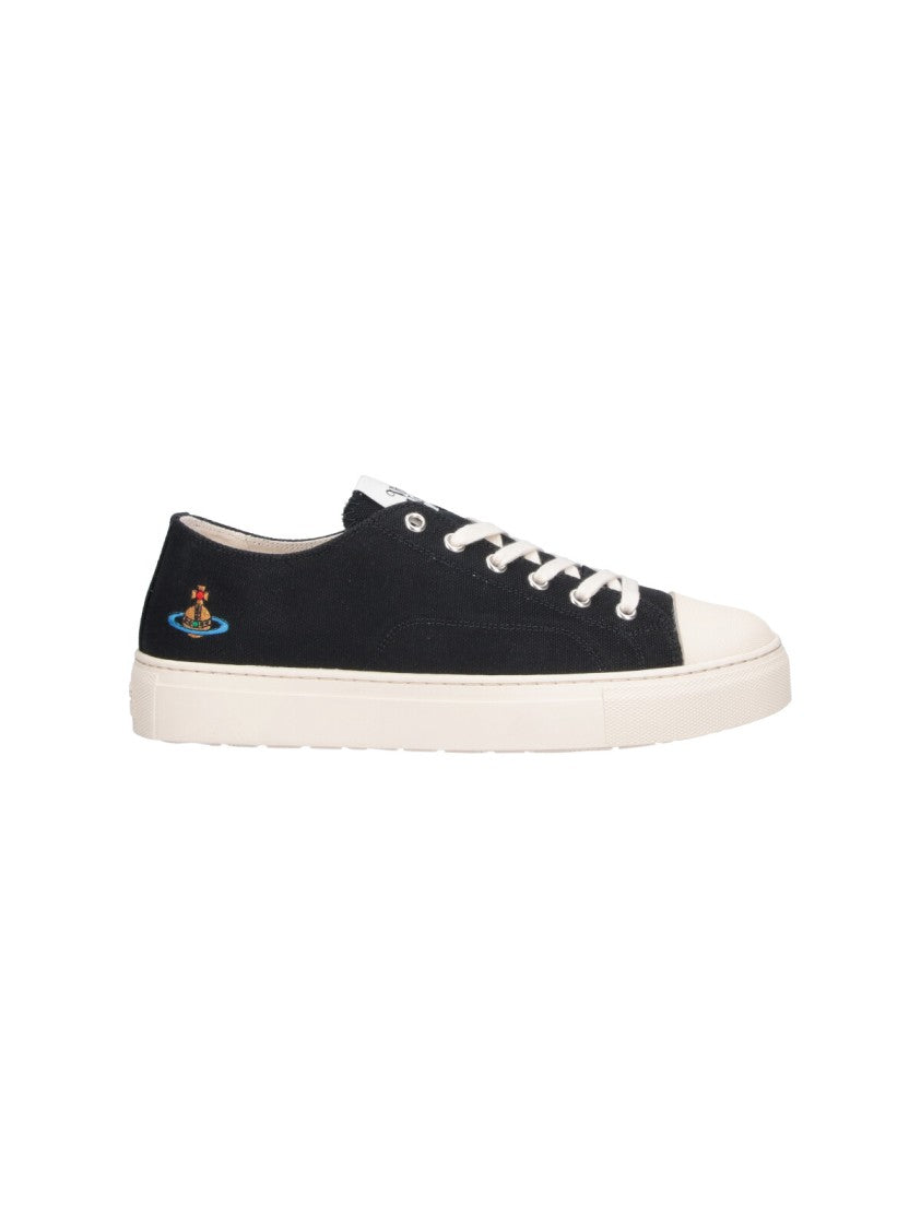 Vivienne Westwood Black Plimsoll Cotton Low-Top Sneakers