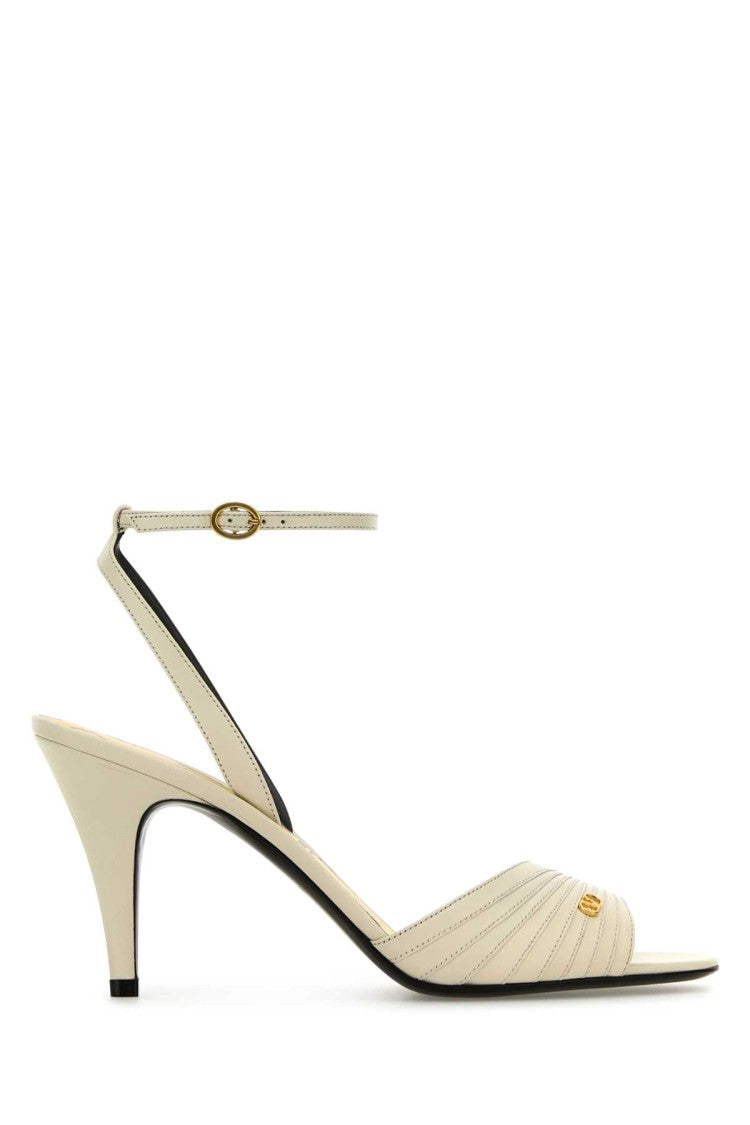 Valentino Garavani Ivory Leather Ladycrush Sandals