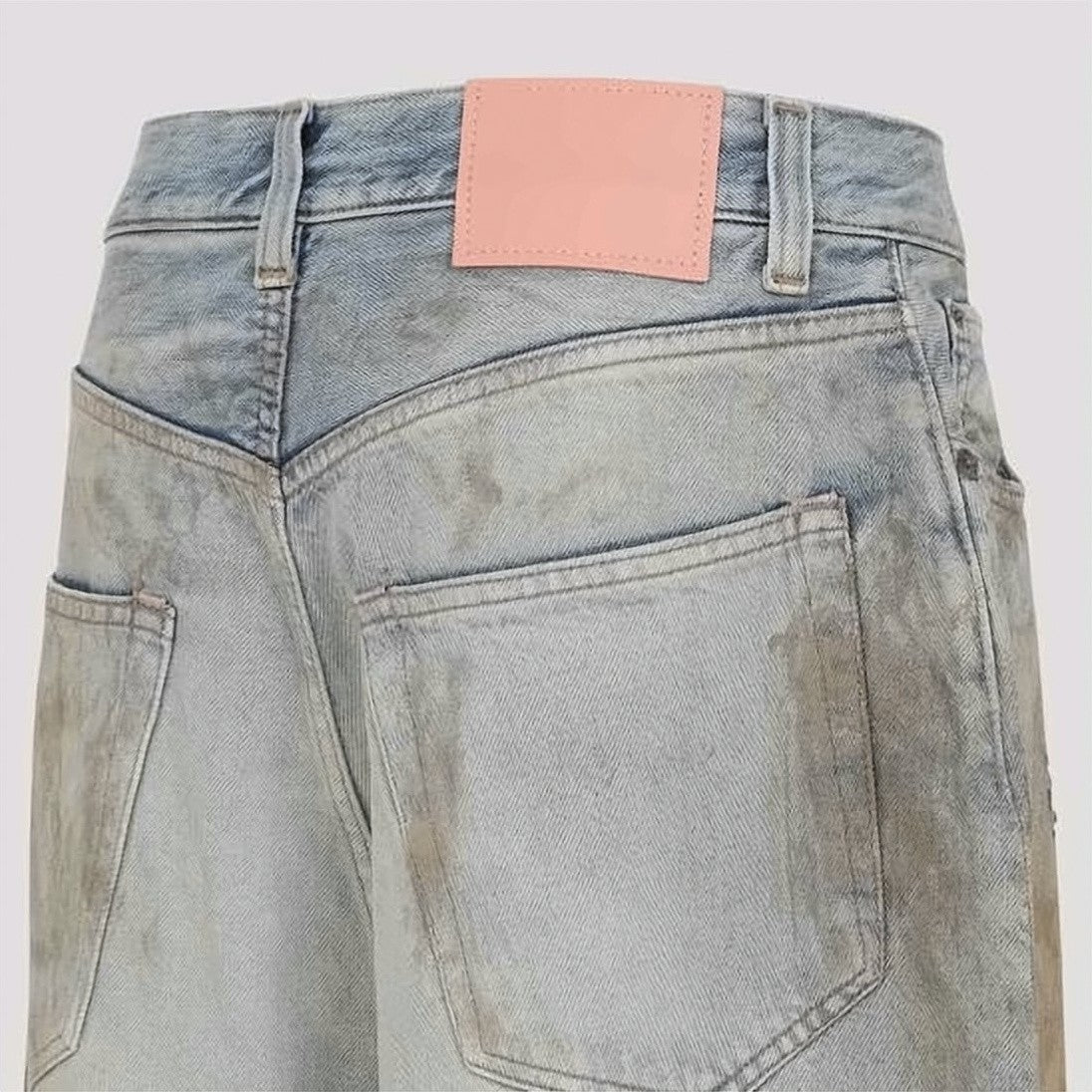 Acne Studios Wide-Leg Denim Pants With Distressed Details