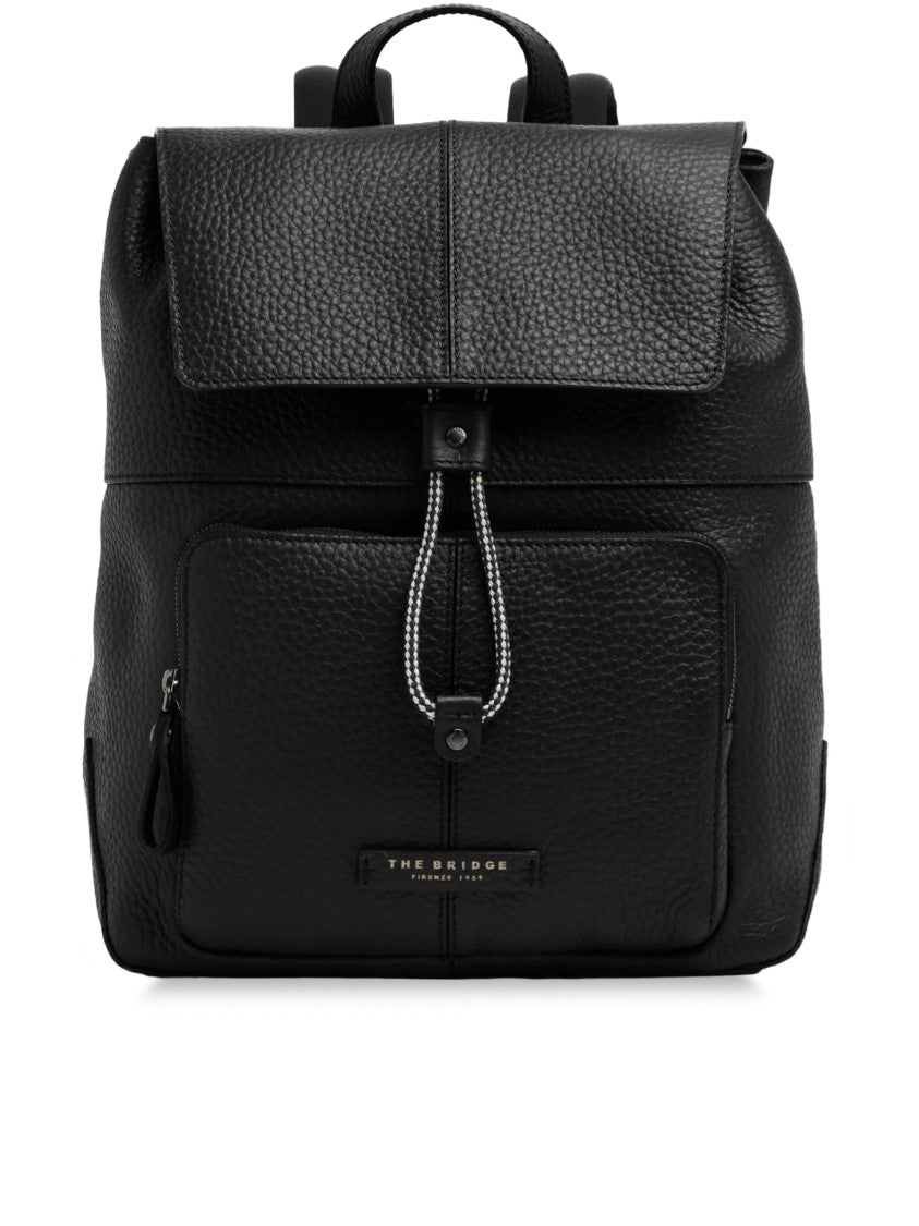 The Bridge Pebbled Texture Structured Backpack With Drawstring Closure